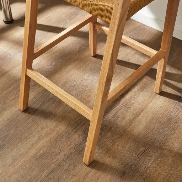 Counter Height Bar Stool with High Back - Natural, Wood