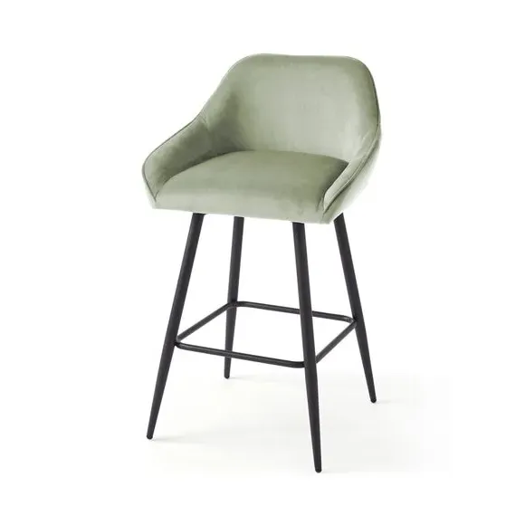 Counter Height Bar Stool - Yew, Velvet