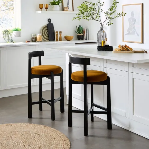 Counter Height Barstool - Caramel, Velvet