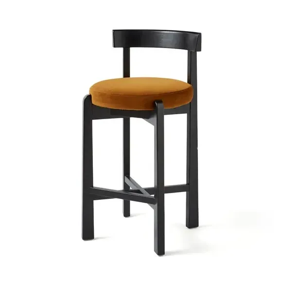 Counter Height Barstool - Caramel, Velvet