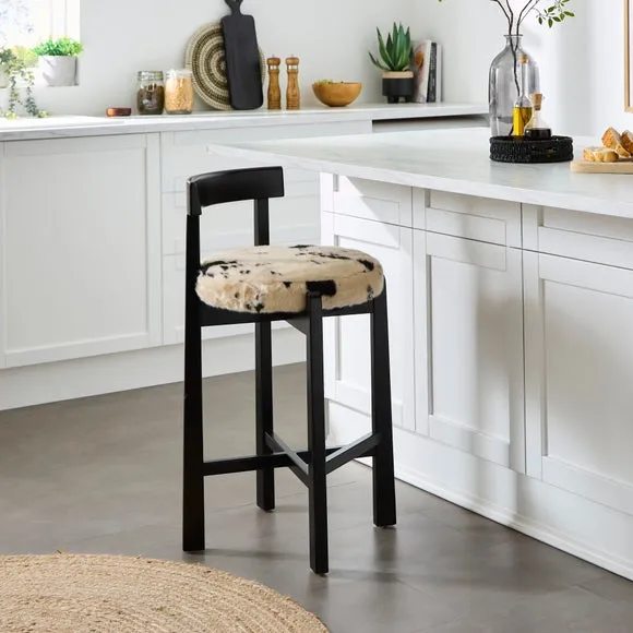 Counter Height Barstool - Cow Print, Faux Fur image
