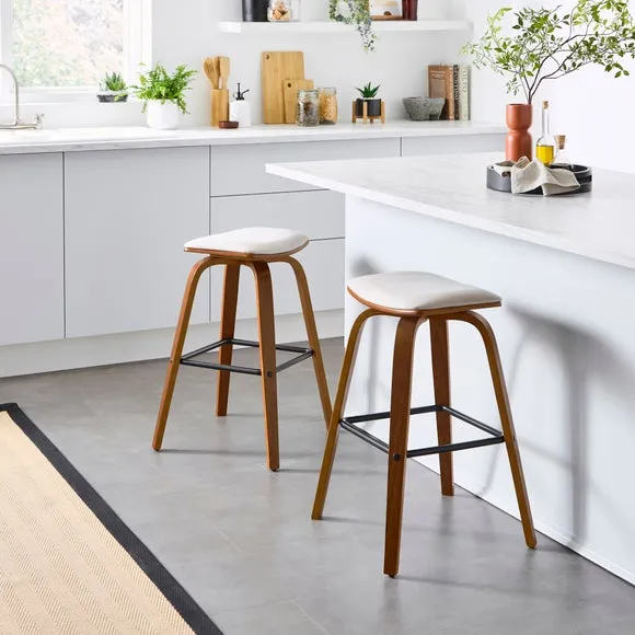 Counter Height Barstool - Dark Wood, Fabric