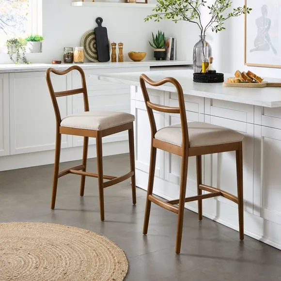 Counter Height Barstool - Dark Wood, Fabric