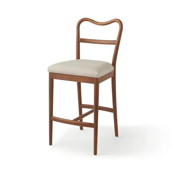 Counter Height Barstool - Dark Wood, Fabric