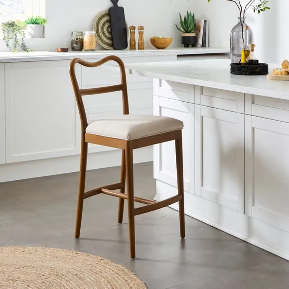 Counter Height Barstool - Dark Wood, Fabric image