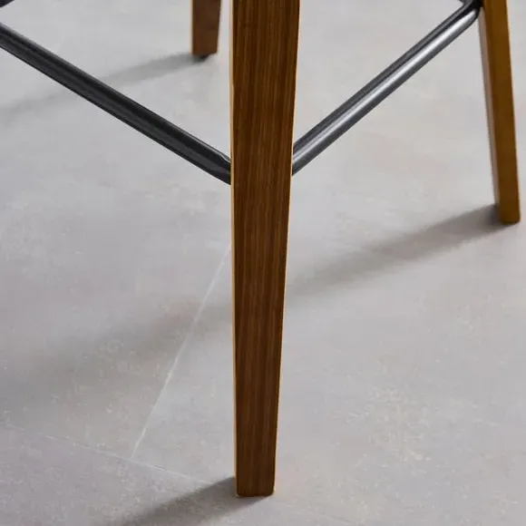Counter Height Barstool - Dark Wood, Faux Leather