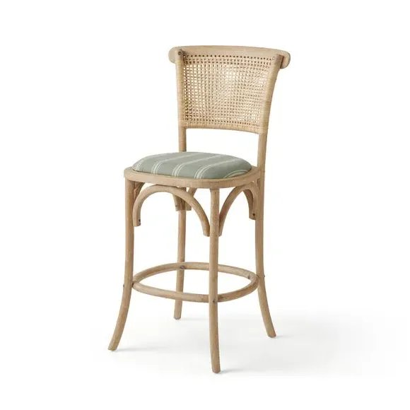 Counter Height Barstool - Folkstone Stripe, Oak