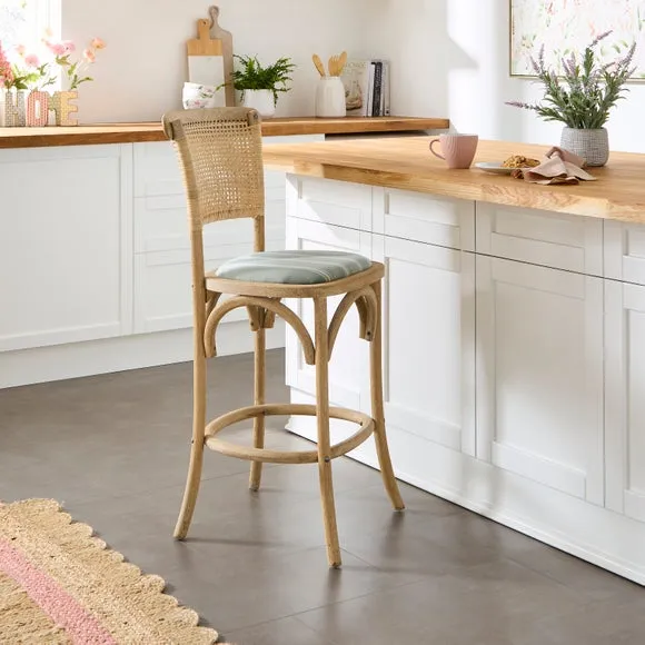 Counter Height Barstool - Folkstone Stripe, Oak image