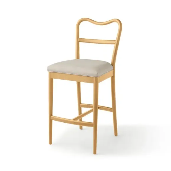 Counter Height Barstool - Light Wood, Fabric