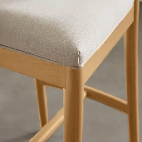 Counter Height Barstool - Light Wood, Fabric