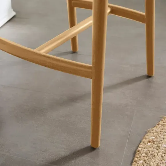 Counter Height Barstool - Light Wood, Fabric