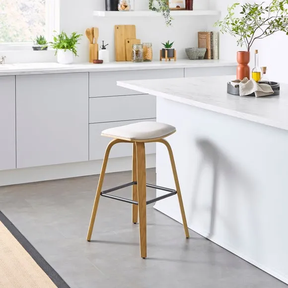 Counter Height Barstool - Modern Oak, Fabric