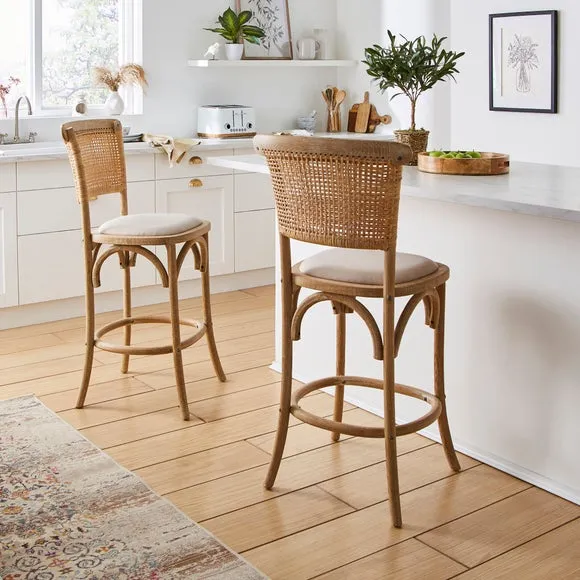 Counter Height Barstool - Natural, Fabric