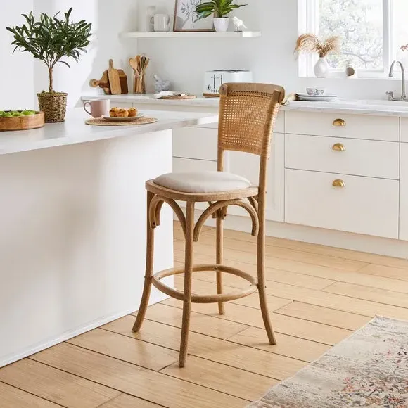 Counter Height Barstool - Natural, Fabric