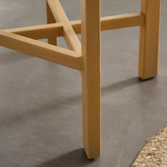 Counter Height Barstool - Natural, Striped Fabric