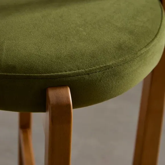 Counter Height Barstool - Olive, Velvet