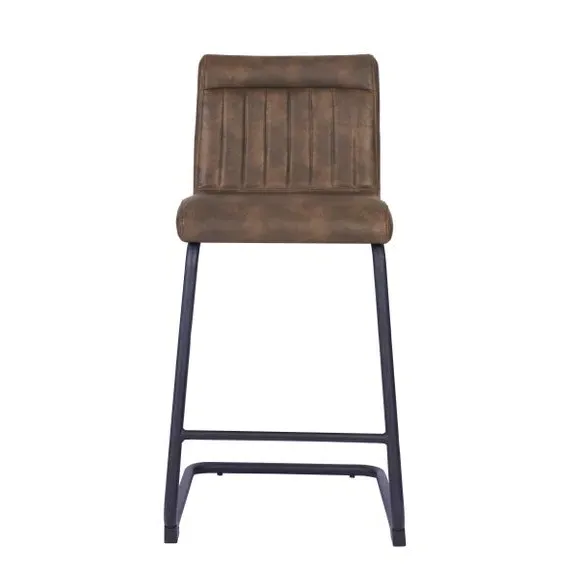 Counter Height Cantilever Bar Stool - Brown, Faux Leather