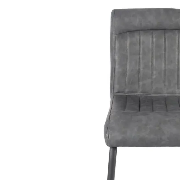 Counter Height Cantilever Bar Stool - Grey, Faux Leather