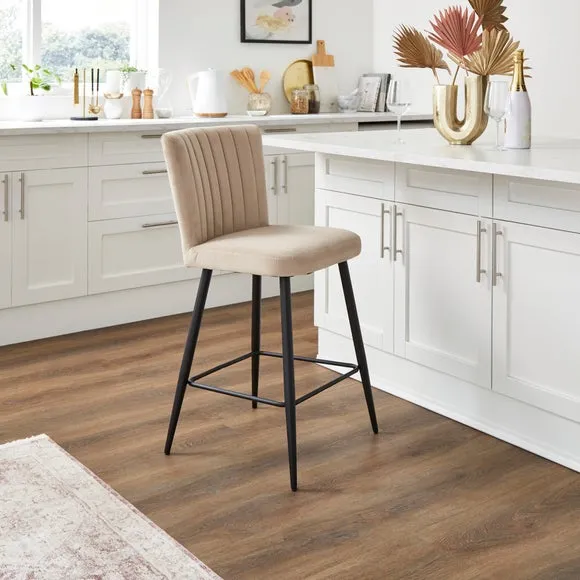 Counter Height Stool with Back - Mink, Velvet