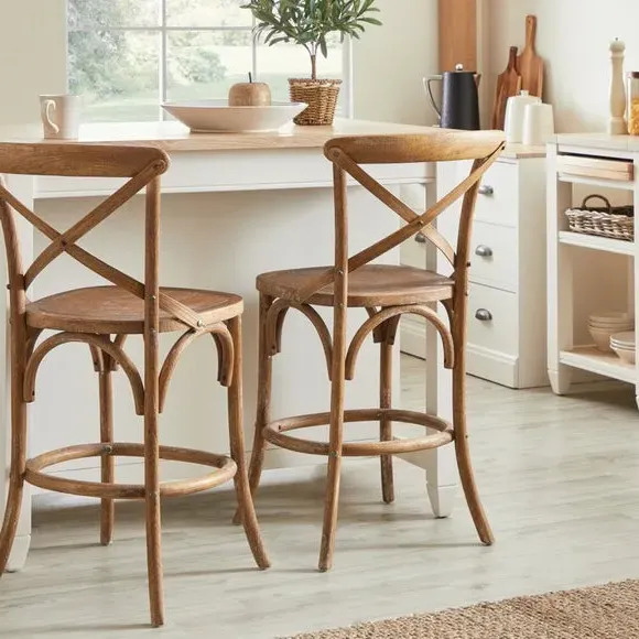 Counter Height Stool with Cross Back - Oak