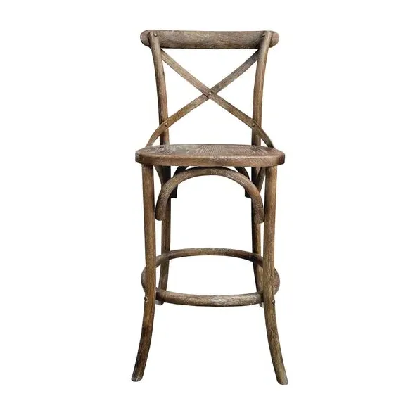 Counter Height Stool with Cross Back - Oak