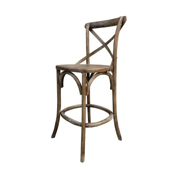 Counter Height Stool with Cross Back - Oak