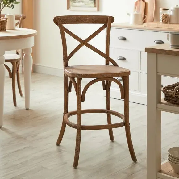 Counter Height Stool with Cross Back - Oak image
