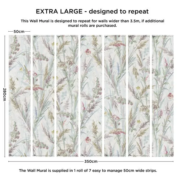 Country Grass Wall Mural - Multicolor