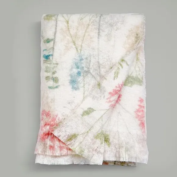 Country Meadow Throw Blanket - Natural, Polyester