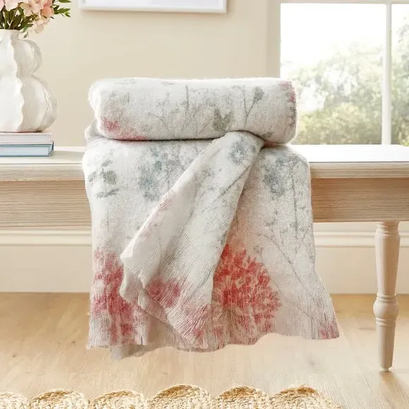 Country Meadow Throw Blanket - Natural, Polyester image