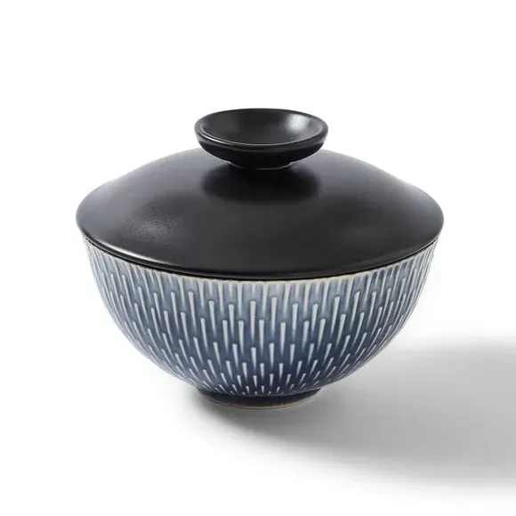 Covered Zen Bowl - Blue, Stoneware