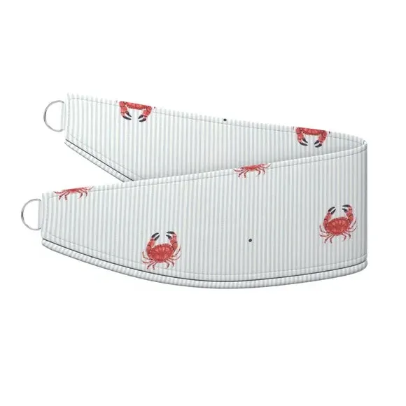 Crab Print Curtain Tieback - Red, Cotton