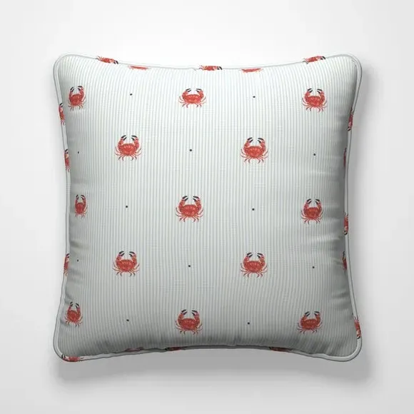 Crab Print Cushion Cover - Red, Cotton