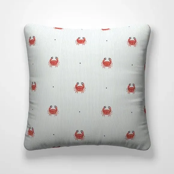 Crab Print Cushion Cover - Red, Cotton