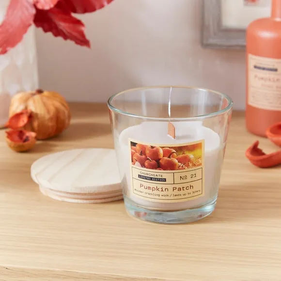 Crackle Candle Pumpkin Patch - Clear