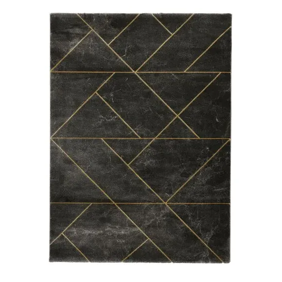 Craft Rug with 3D Metallic Effect - Dark Grey