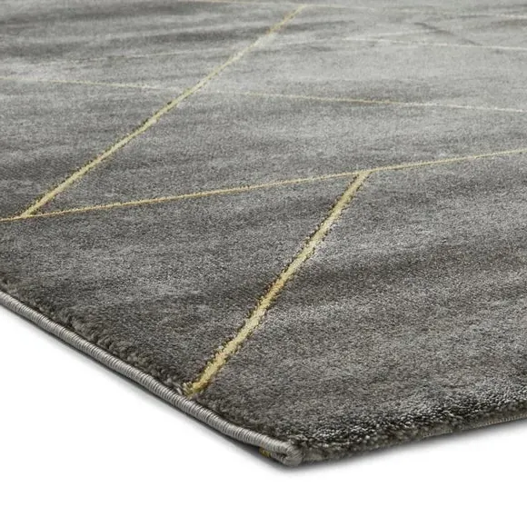 Craft Rug with 3D Metallic Effect - Dark Grey