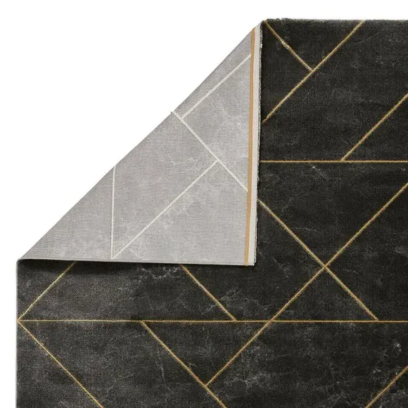 Craft Rug with 3D Metallic Effect - Dark Grey
