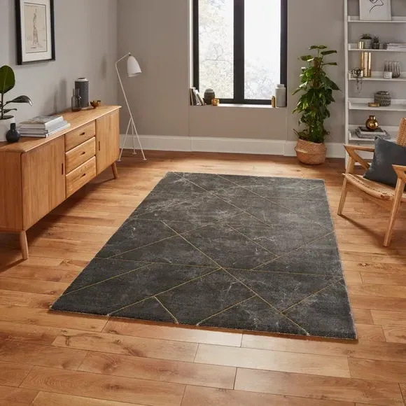 Craft Rug with 3D Metallic Effect - Dark Grey image
