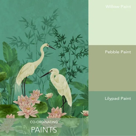 Crane Frieze Wallpaper Border - Blue
