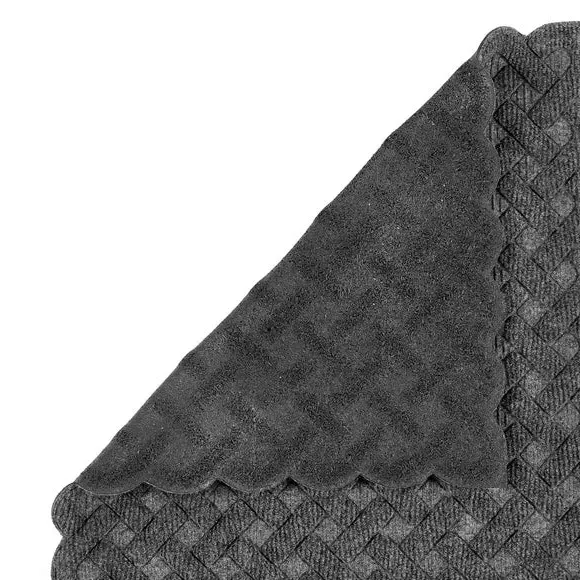 Cross Hatch Outdoor Doormat - Grey, Rubber