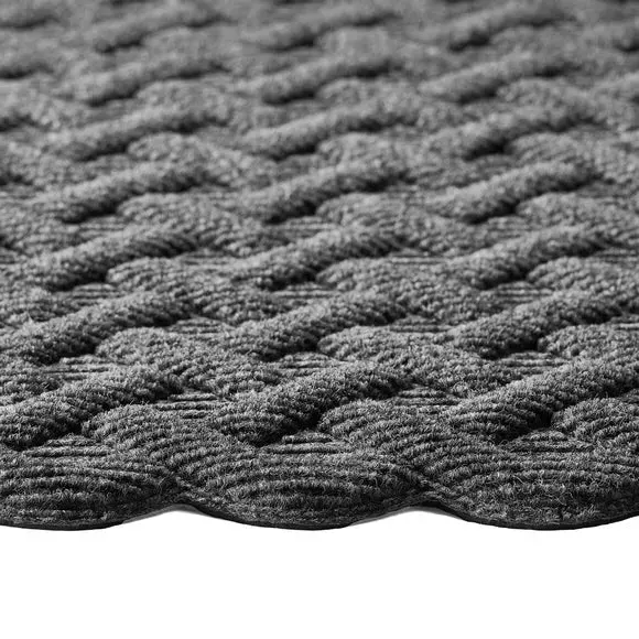 Cross Hatch Outdoor Doormat - Grey, Rubber