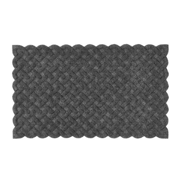 Cross Hatch Outdoor Doormat - Grey, Rubber