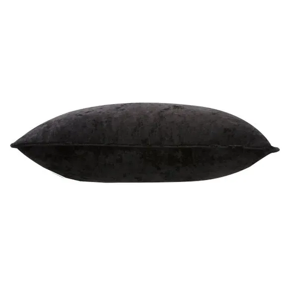 Crushed Velour Cushion - Black, Velour