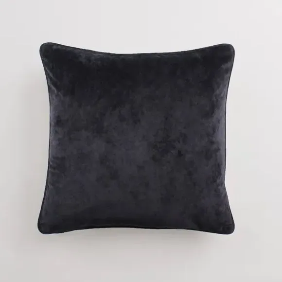 Crushed Velour Cushion - Black, Velour