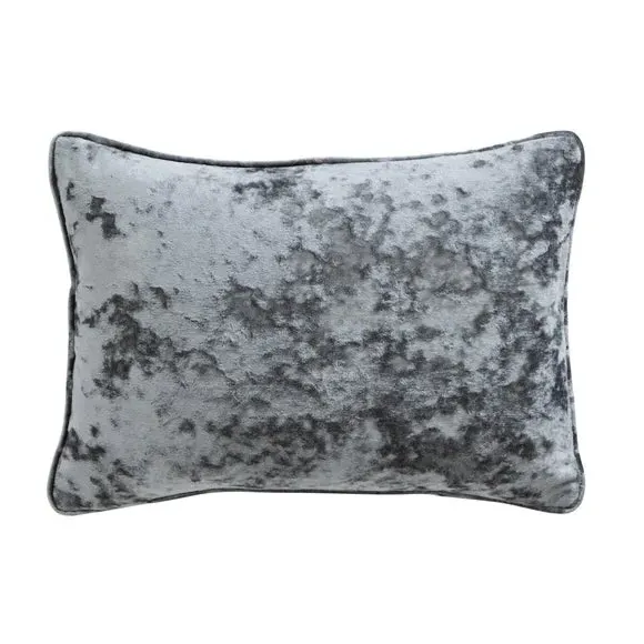 Crushed Velour Cushion - Grey, Velour