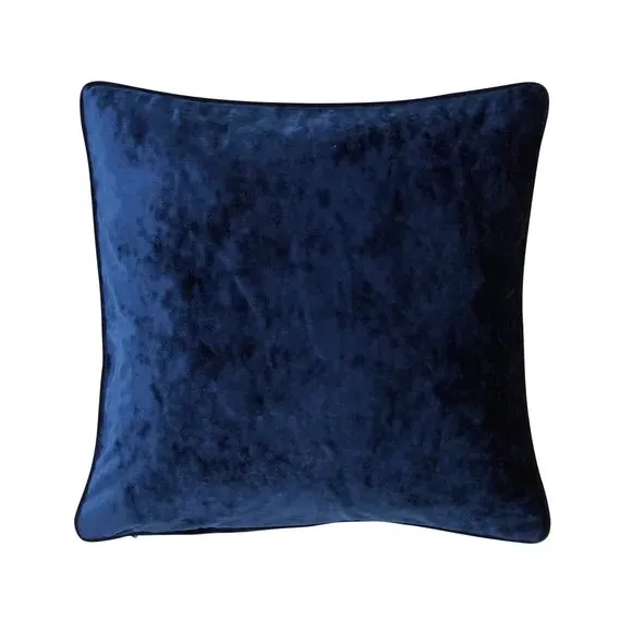 Crushed Velour Cushion - Navy, Velour