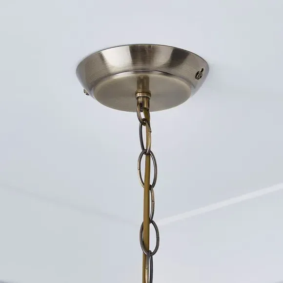Crystal Chandelier with Chain - Antique Brass