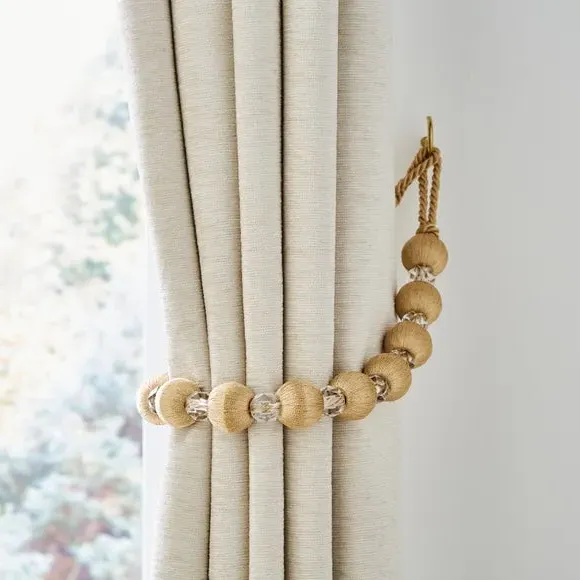 Crystal Curtain Tieback - Gold, Polyester