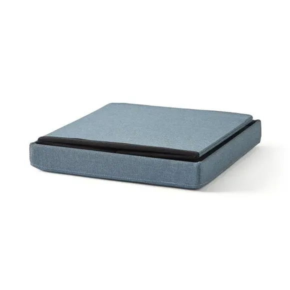 Cube Ottoman with Storage - Blue, Faux Linen